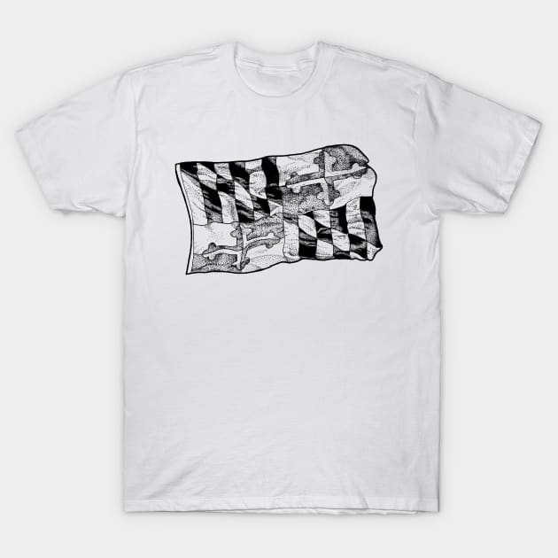 Maryland Flag T-Shirt by Elizabeth Weglein Art